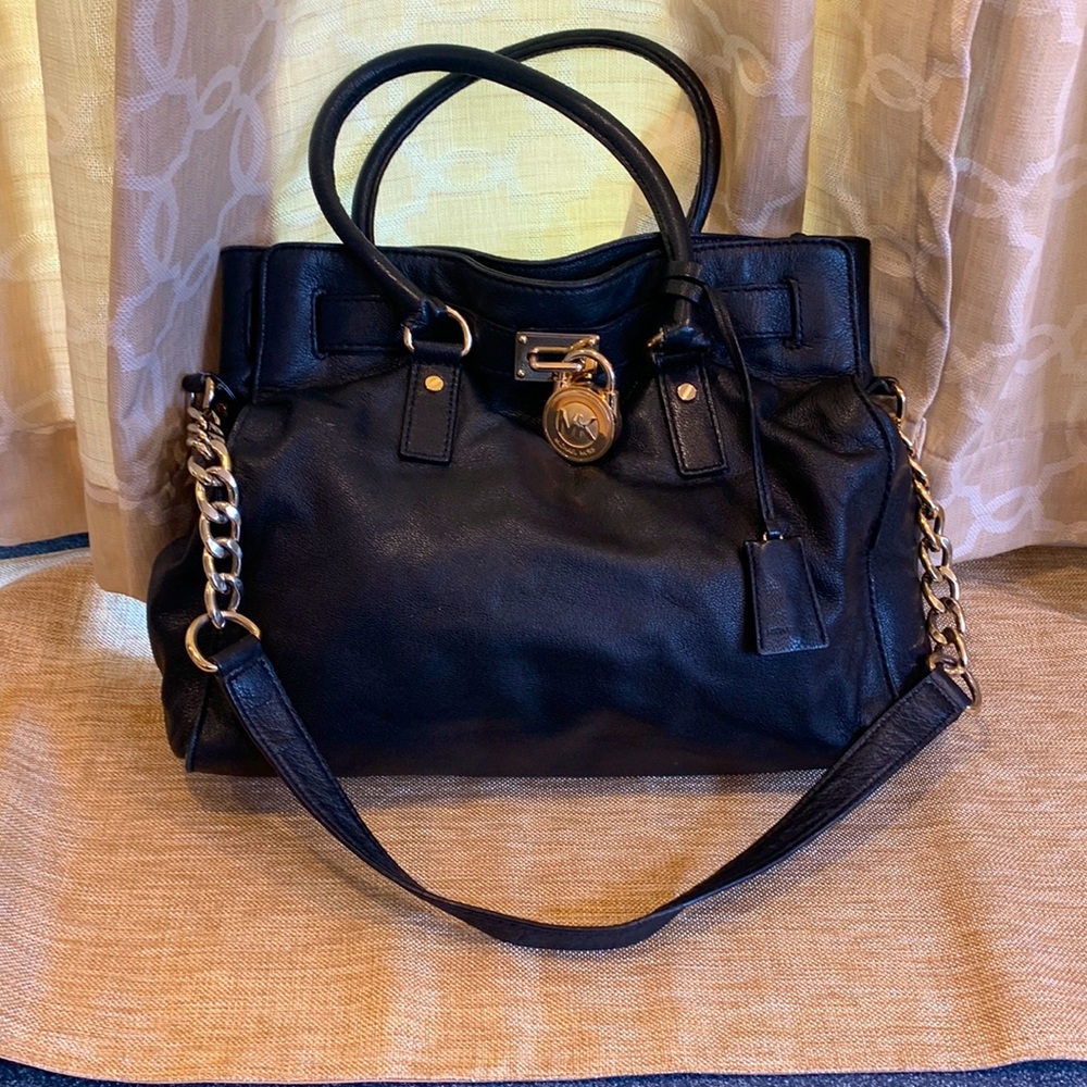 Michael Kors Black Medium Hamilton Handbag